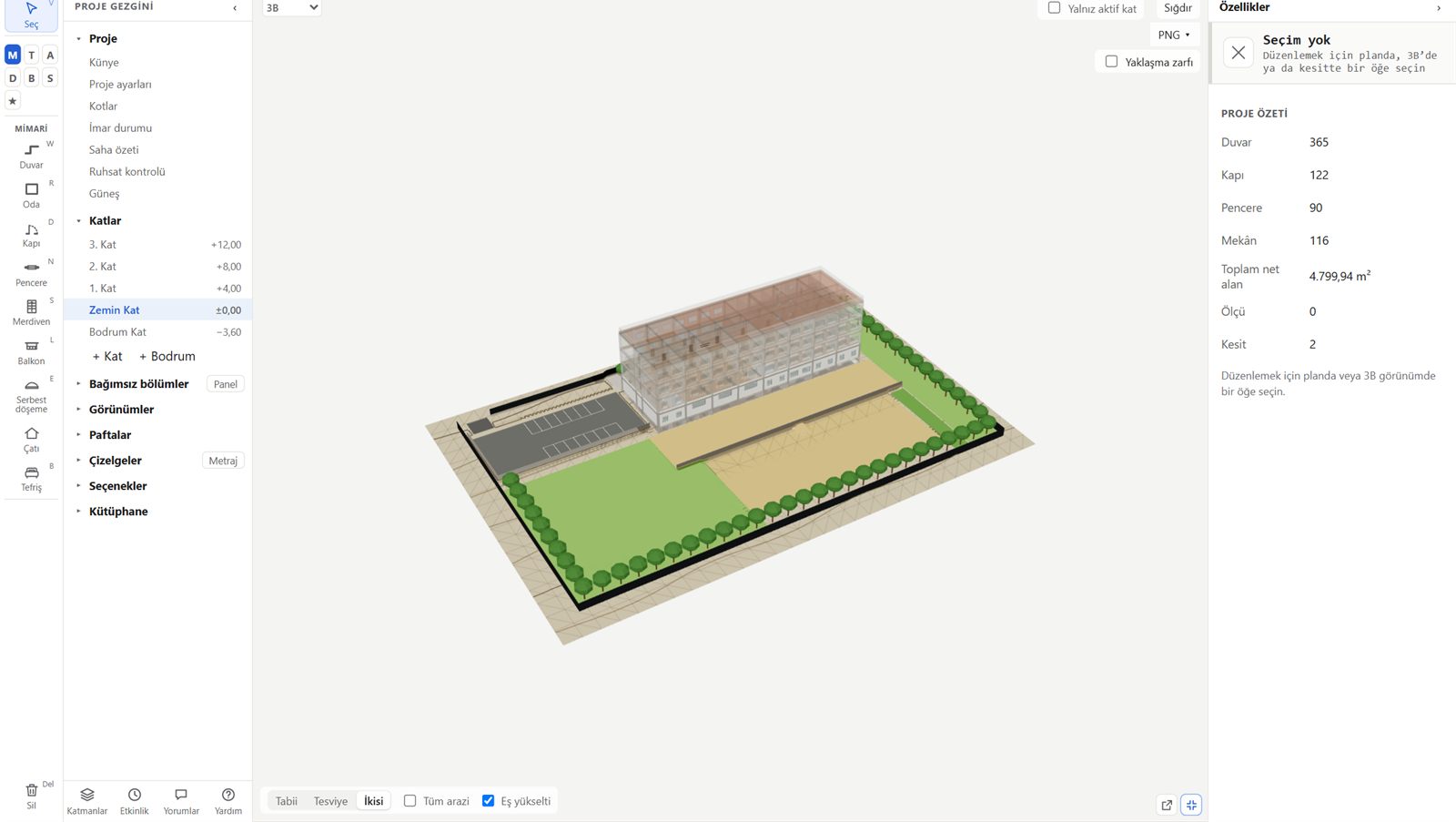 3D model of a school building sample project